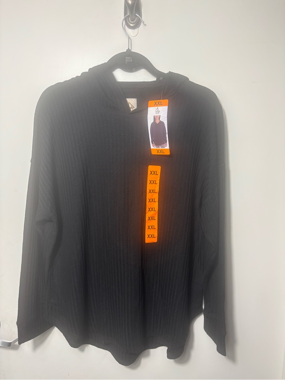 Chaser Waffle Knit Thermal Hoodie Black XXL Long Sleeve